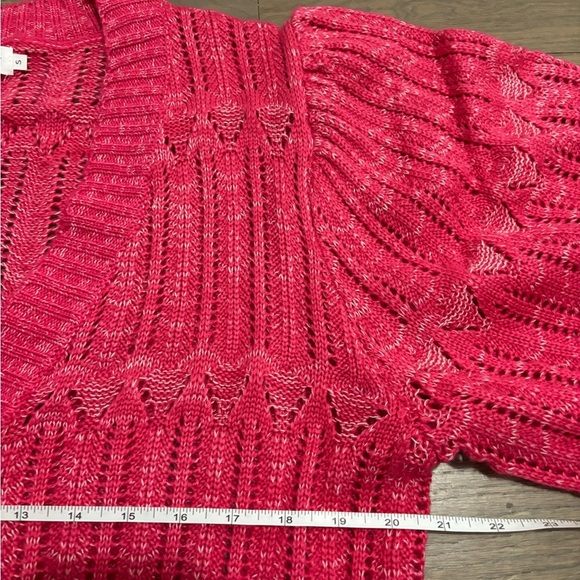 White Closet Cardigan Puff Sleeve Sweater. Pink. Small. New without tag - Picture 5 of 6